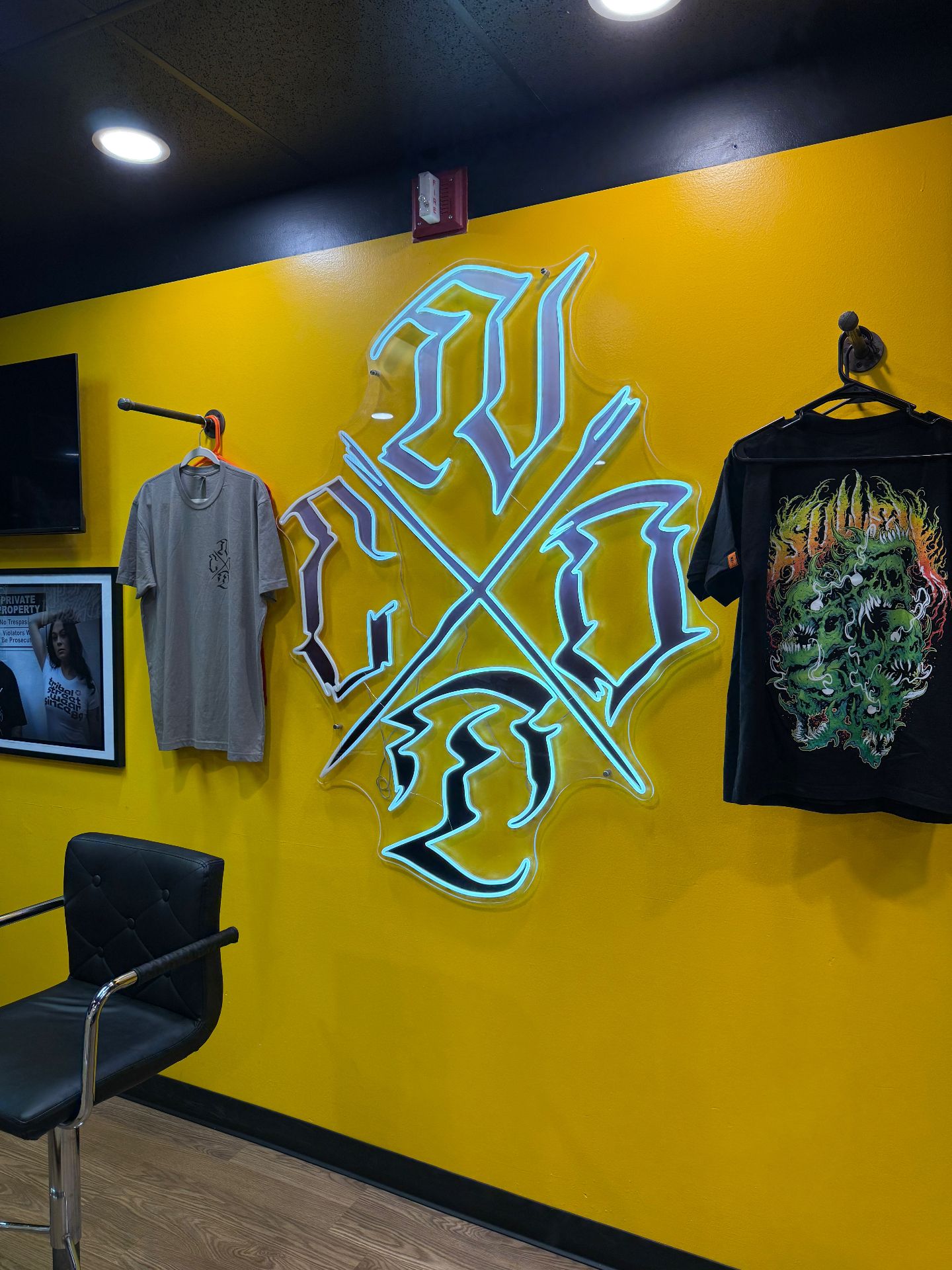 Large dimensional brand mark installed on an interior wall